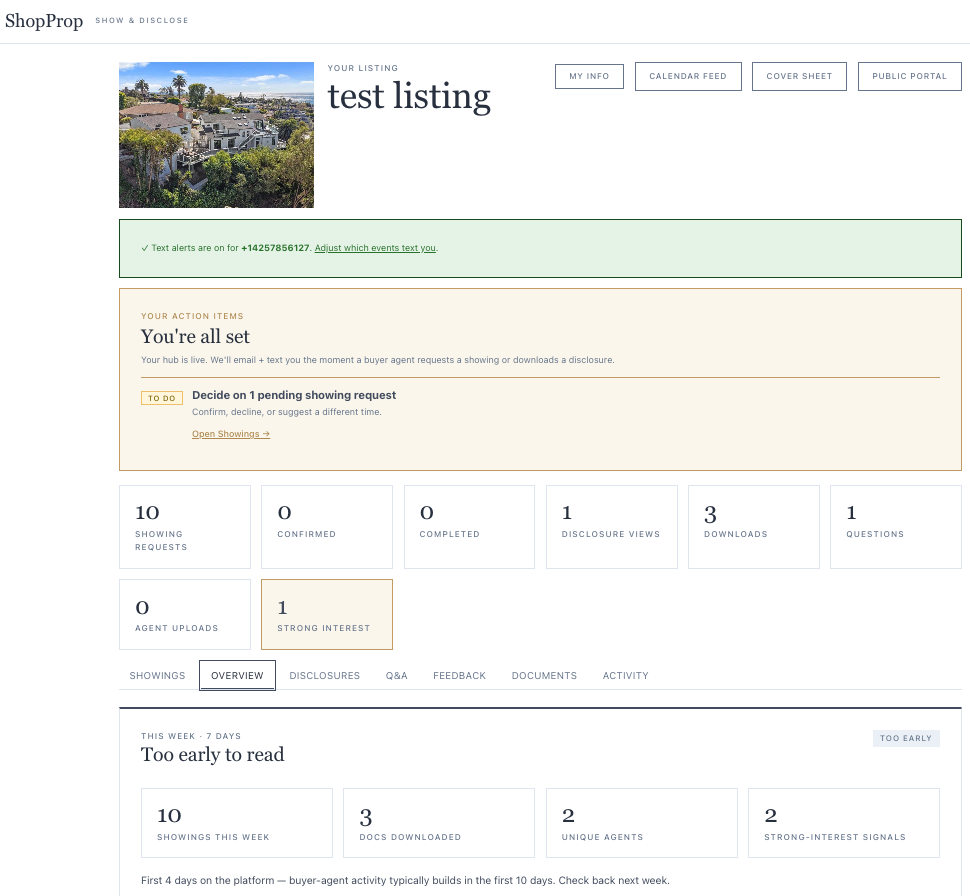 Sell Hub seller dashboard